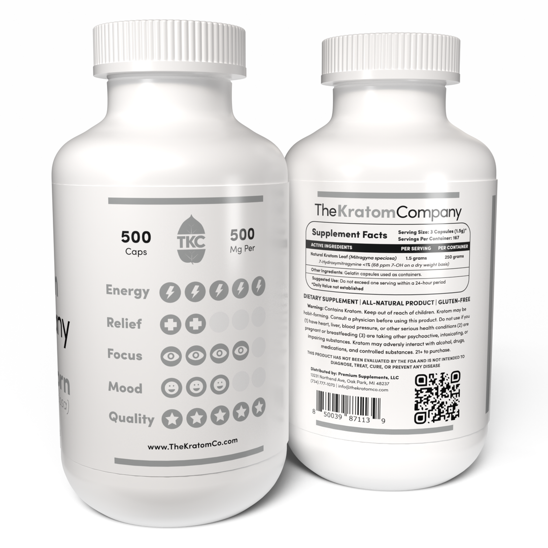 White Kratom Effects 500 Capsules