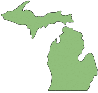 Map of Michigan highlighting The Kratom Company presence