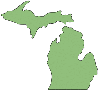 Image outline of Michigan map
