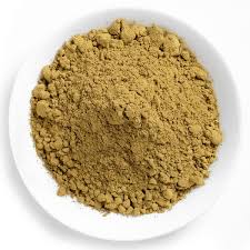 Aerial view of Maeng Da kratom powder in a white bowl