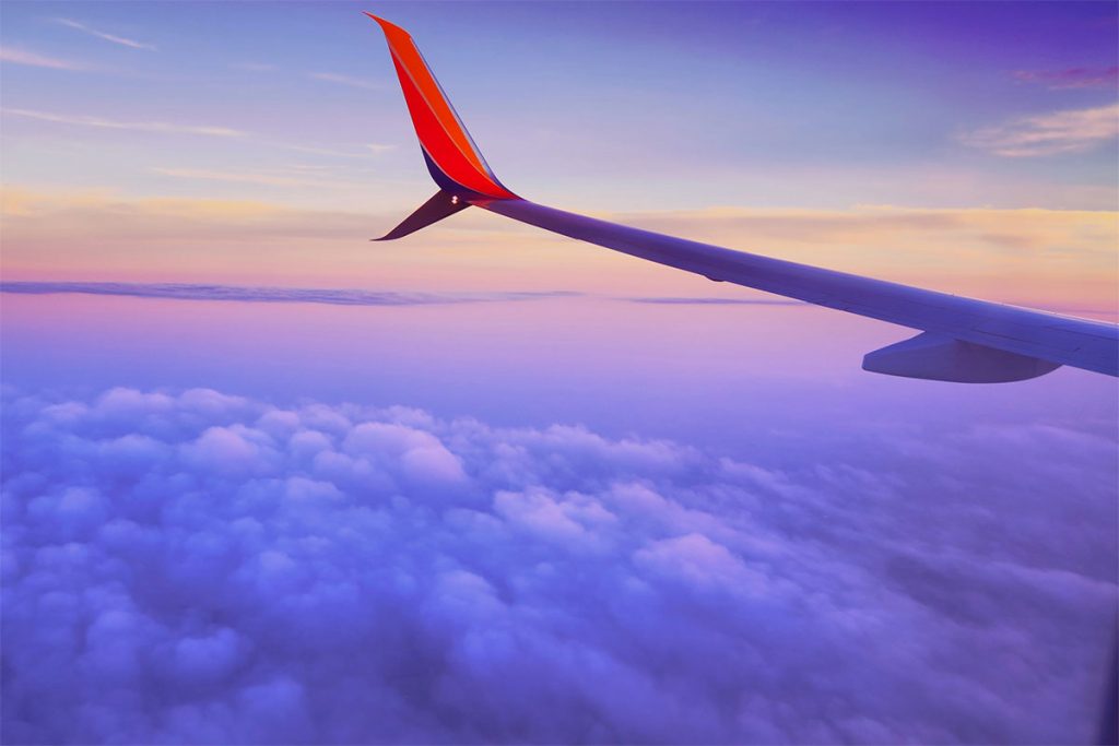 Side view of an airplane wing