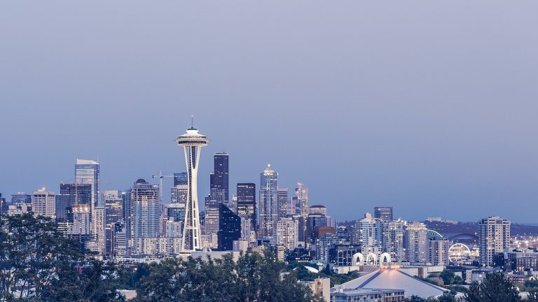 Downtown Seattle skyline with Space Needle during the day