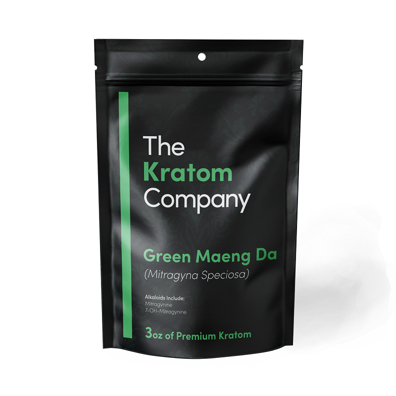 Packet of green Maeng Da kratom powder