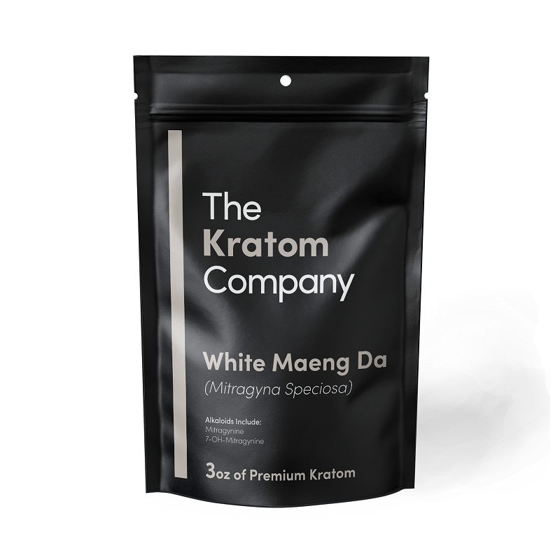 Packet of white Maeng Da kratom powder