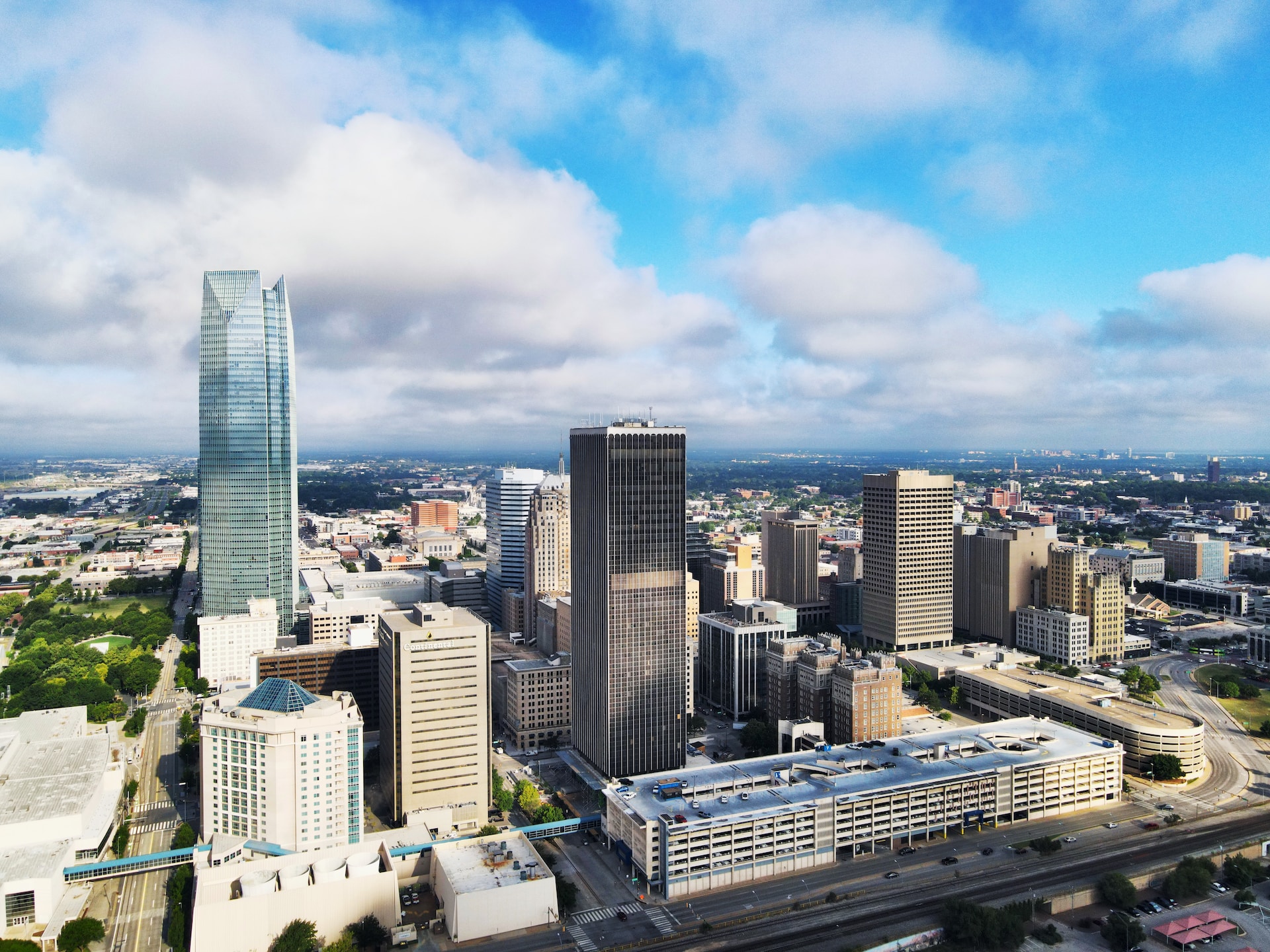 Downtown Oklahoma City skyline on a sunny day