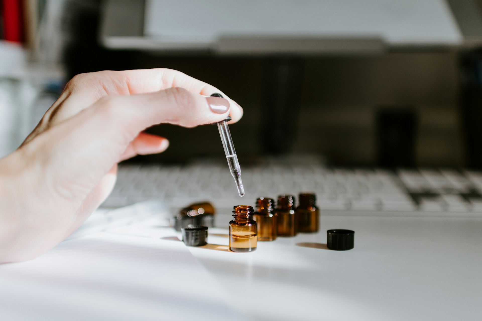 Photo of oil dropper and bottles